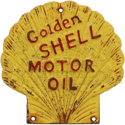 14 - Golden Shell Motor Oil. Approximately 7 inches (17.8 cm) Wide, 7 inches (17.8 cm) High.32398... 