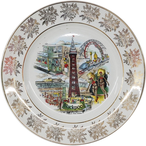 113 - Blackpool Souvenir Plate, featuring Blackpool Tower etc..Approximately 10 inches (25.4 cm) Diameter.... 