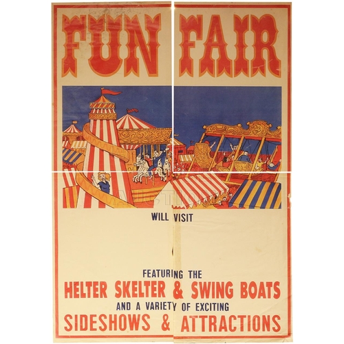 109 - Fun Fair Poster, copy, on 4 sheets.Approximately 17 inches (43.2 cm) Wide, 24 inches (61 cm) High.
K... 