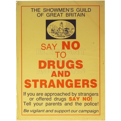 108 - The Showman's Guild Poster, say no to drugs campaign.Approximately 15.5 inches (39.4 cm) Wide, 21 in... 