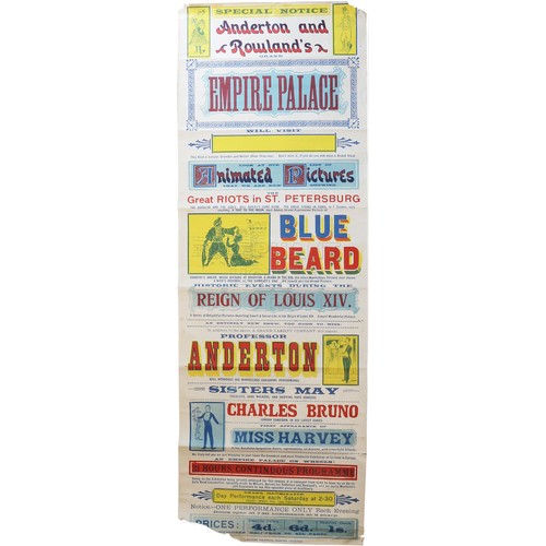 104 - Anderton & Rowlands Empire Palace Poster, old reproduction.Approximately 14 inches (35.6 cm) Wide, 4... 