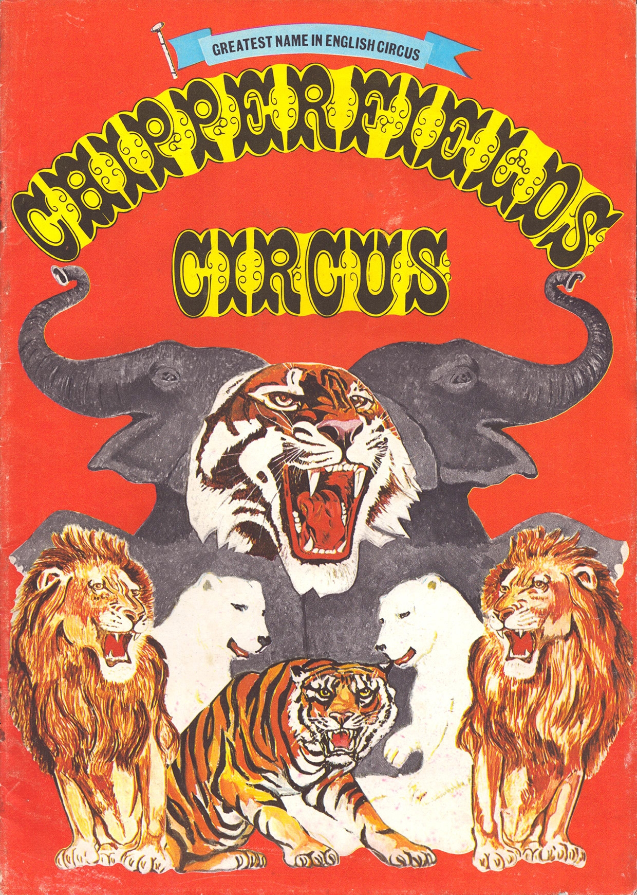 Chipperfields Circus, 1970s programme, with the rare blue paper insert ...