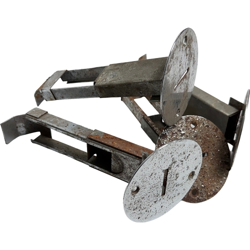 79 - 4 x Coin Entry Plates / Chutes, for shilling / old 5p.Estimate: we've sold 10 of these before, to se... 