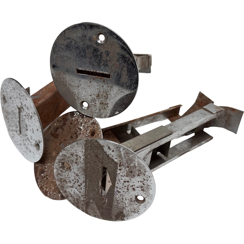 79 - 4 x Coin Entry Plates / Chutes, for shilling / old 5p.Estimate: we've sold 10 of these before, to se... 