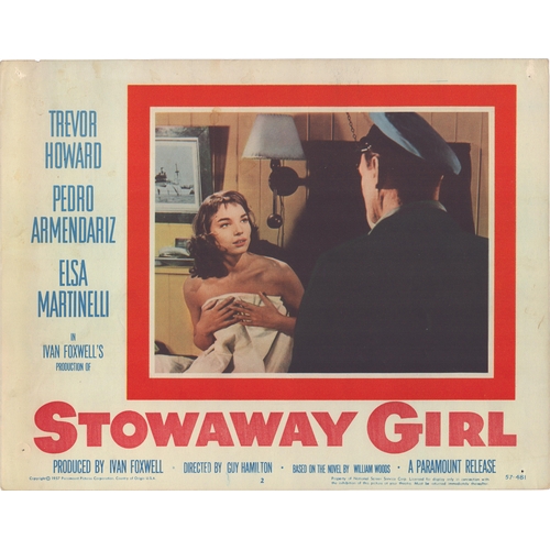 346 - Stowaway Girl, c. 1957, original cinema lobby card (#2).Director: Guy HamiltonStars: Trevor Howard... 