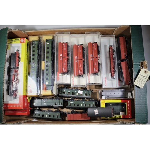 1002 - A quantity of Fleischmann and Liliput 'HO' model railway.  Fleischmann- 2x DB tender locomotives- cl... 