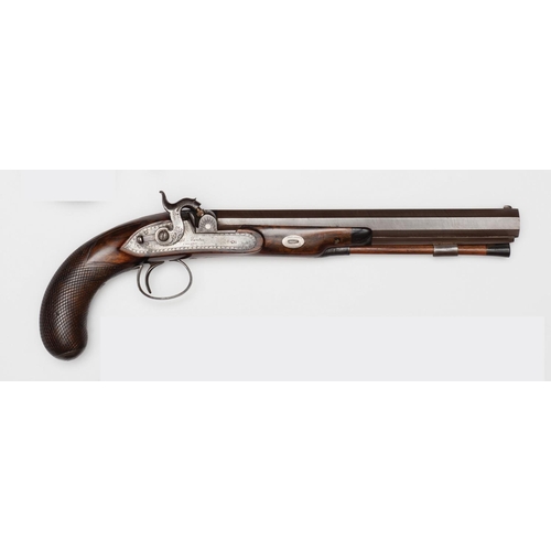 101 - A 40 bore percussion duelling pistol by Joseph Manton, number 4468 (1807), converted by Manton from ... 