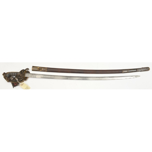 41 - A William IV 1822 pattern infantry officer's sword, slightly curved, pipe backed blade 32