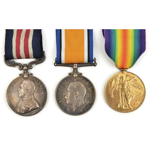 529 - Three: Military Medal, Geo V first type  (29798 Pte F Pearson 9/North'd Fus) BWM and Victory, GVF, w... 