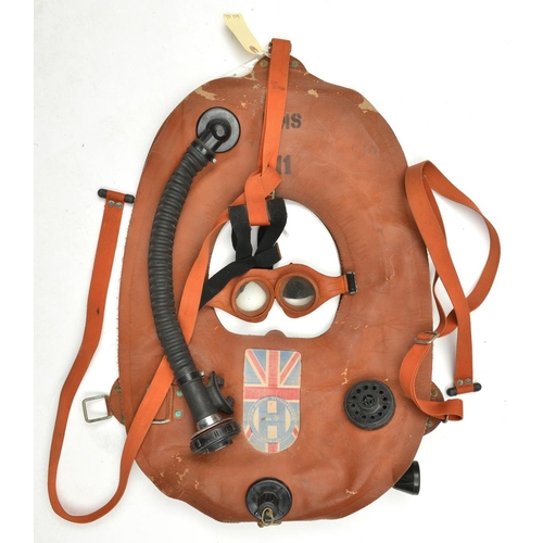 538 - A WWII inflatable life jacket, with fastening straps, attachments, inflation tube and 