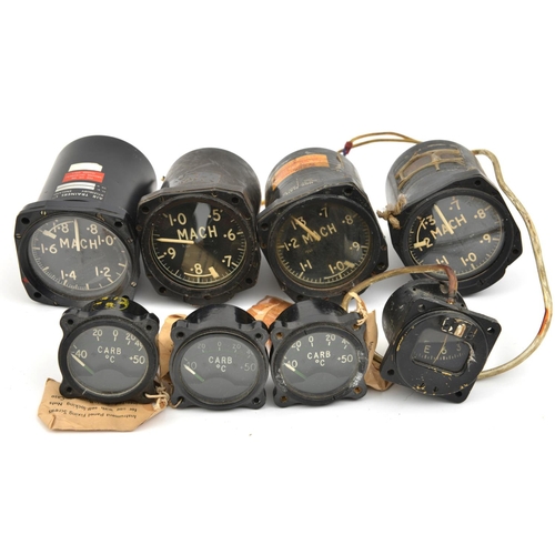 540 - Aircraft instruments dating from the 1950s and 1960s, comprising seven Mk 18 Cabin Altimeters, in th... 