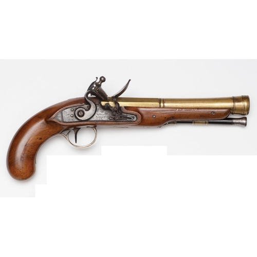 84 - An early 19th century brass barrelled flintlock blunderbuss pistol, by Theops. Richards (Birmingham)... 