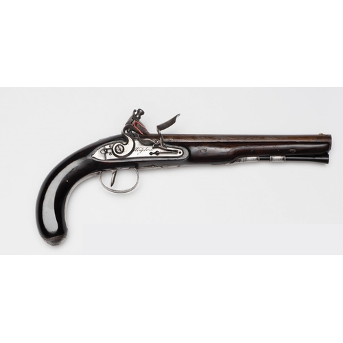 99 - A 24 bore flintlock duelling pistol by Wogdon,  c 1785, 14