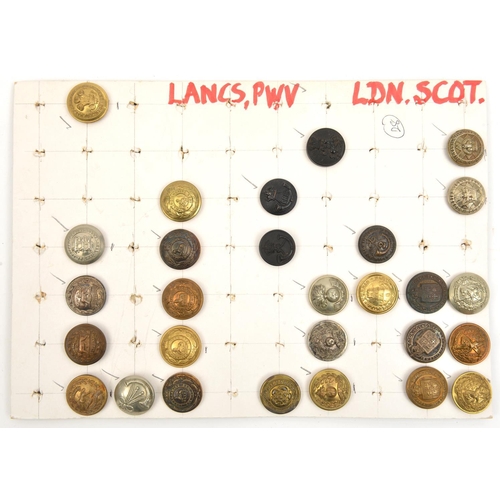 436 - 28 large buttons, including officer’s gilt Lincoln, Leinster, 7th City of London, London Scottish, 1... 