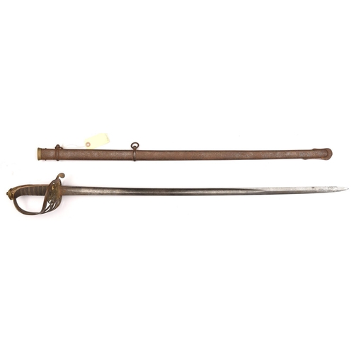 517 - A Vic 1845 pattern infantry officer’s sword with patent hilt, very slightly curved fullered blade 32... 