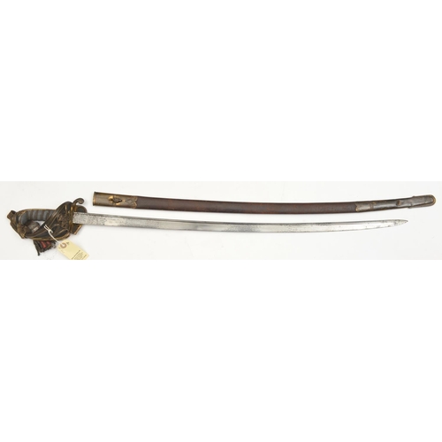 526 - A William IV 1822 pattern infantry officer’s sword, slightly curved, pipe backed blade 32