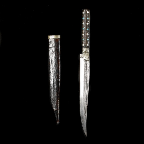 149 - A Bosnian knife. Probably Sarajevo, early 20th century, straight SE blade 18cms cut with 3 narrow co... 