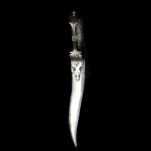 179 - An Indian  steel dagger bich-hwa, c.1800. Recurved DE blade 18cms, iron loop-shaped hilt with serrat... 