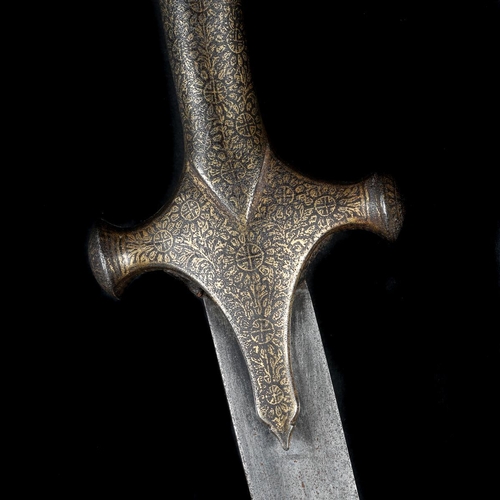 211 - An Indian sword tulwar. Second half of the 19th century, probably Sialkot, curved SE blade 83cms, wi... 