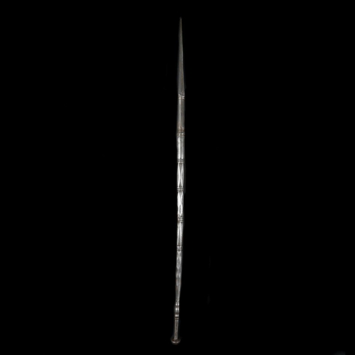 236 - An Indian all iron javelin. Probably 18th or 19th century, 94cms overall, substantial diamond-sectio... 