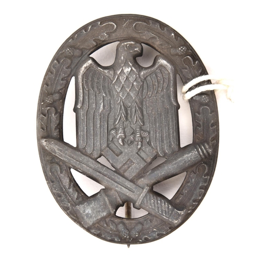 393 - A Third Reich General Assault badge, by JFS (Josef Feix), with dull matt grey finish. GC (Beadle 63 ... 