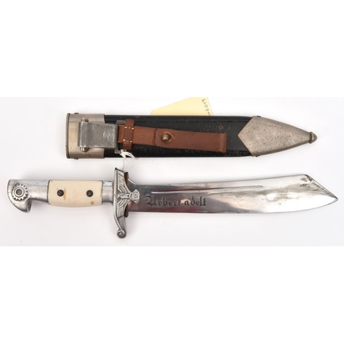 427 - A scarce original sheath for a Third Reich Teno subordinate’s hewer,  with nickel plated mounts, the... 