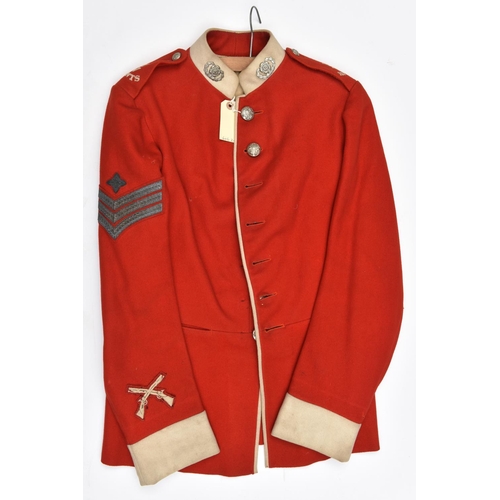 471 - A Vic Sergeant’s scarlet full dress tunic of the 1st Vol Bn The Hampshire Regt, white facings, profi... 