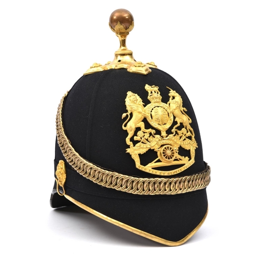 495 - A good post 1902 officer’s blue cloth ball topped helmet of The Royal Artillery (Territorial Force),... 