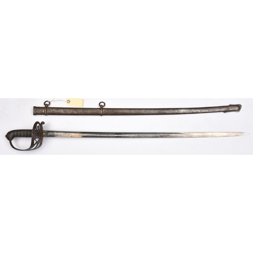 519 - A Vic 1827 pattern rifle officers sword,  very slightly curved blade 32½”, by Joseph Starkey, Condui... 