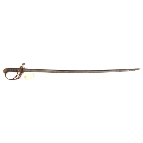 520 - A Vic 1822 pattern infantry officer’s leveé sword, slender, curved, pipe backed blade 32”, by J C Se... 