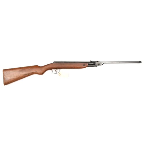 549 - A .22” BSA Meteor Mark II break action air rifle,  number TB42067 (c 1966), with black lacquered fin... 