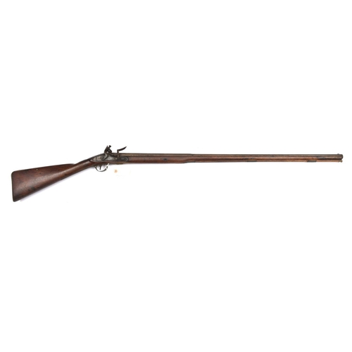 563 - An SB 14 bore flintlock sporting gun, c 1785, 54” overall, 2 stage barrel 38¾” with false breech, th... 