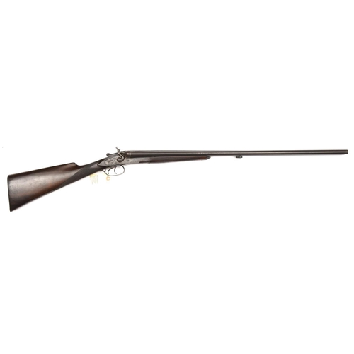 565 - A Belgian DB 24 bore top lever non ejector hammer gun by Bayard, 45” overall, barrels 29”, the top r... 