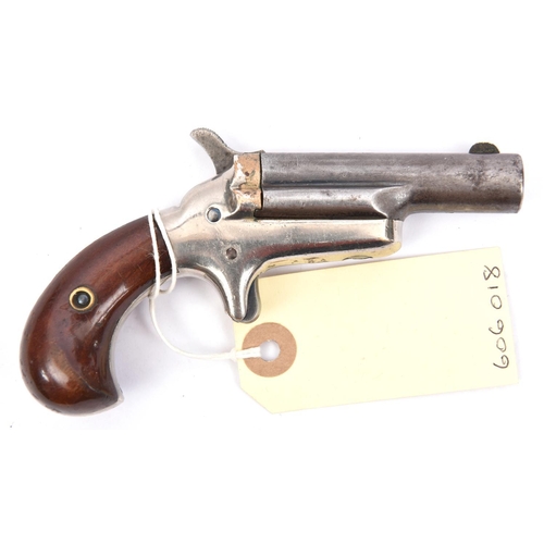 603 - A .41” RF Colt No 3 derringer, number 14505, with plated bronze frame stamped “41 Cal”, and varnishe... 