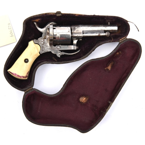 625 - A Belgian 6 shot 5mm DA pinfire revolver, 5” overall, octagonal barrel 2¼”, stamped on left side “5 ... 