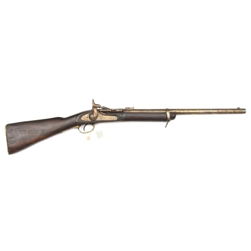 637 - An Indian made .577” Snider carbine, 36” overall, barrel 19” with spurious ordnance marks, the lock ... 