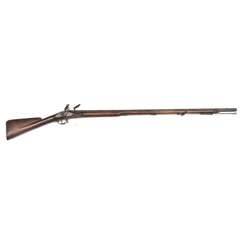 640 - A 10 bore private purchase military pattern flintlock musket, c 1785, 58” overall, barrel 42” with L... 