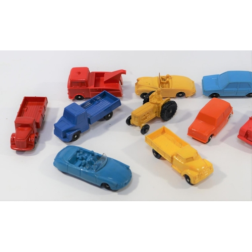 188 - 10 Tomte-Lardal and similar moulded plastic vehicles. Of basic construction, manufactured in W.Germa... 