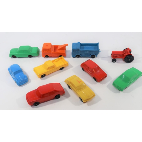 189 - 10 Tomte-Lardal and similar moulded plastic vehicles. Of basic construction, manufactured in W.Germa... 