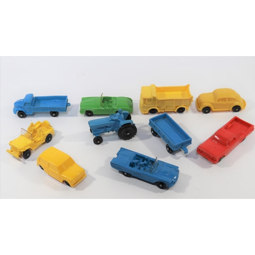 190 - 10 Tomte-Lardal and similar moulded plastic vehicles. Of basic construction, manufactured in W.Germa... 