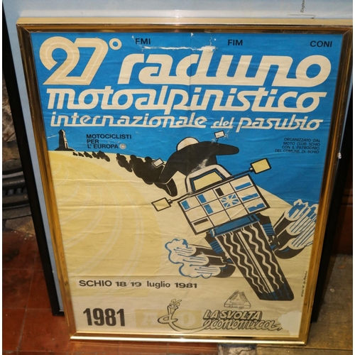 1153 - 4x well framed original posters for Motorcycle Grand Prix. 1983, 1984 and 1985 Moto Storiche in Gran... 