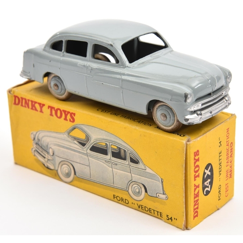 1382 - French Dinky Toys Ford Vedette 54 (24X). With grey body and wheels. Boxed, minor wear/damage. Vehicl... 