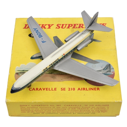 1391 - Dinky Supertoys Caravelle SE 210 Airliner (997). In silver, white and blue Air France livery, F-BGNY... 