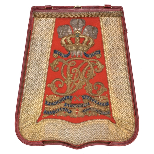 32 - A Victorian officer’s large size full dress embroidered sabretache of the 10th (The Prince of Wales’... 