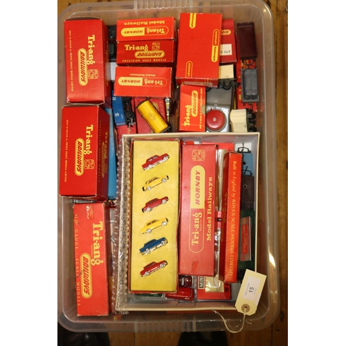 15 - A quantity of Tri-ang Railways Rolling-Stock, Line Side items and Accessories. Including Trestrol wa... 