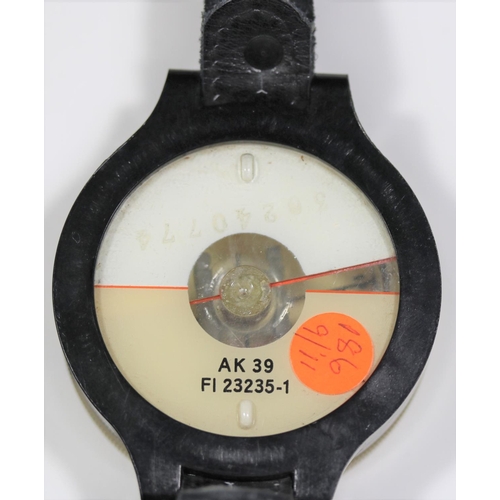 548 - German AK39 pilots compass. Plastic casing, marked Fl 23235-1, serial 30240774. 60mm in diameter, ro... 