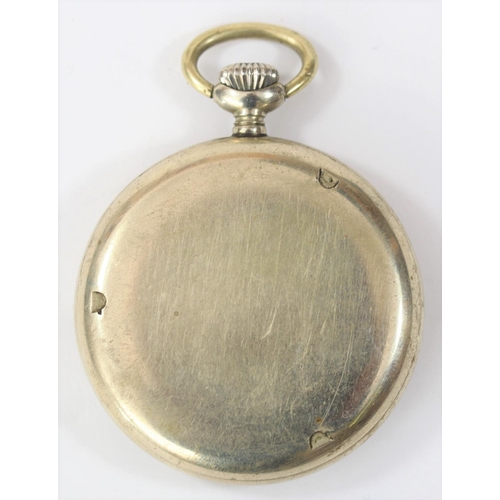 550 - Glycine pocket watch of type issued to Wehrmacht. Plated case, screw back with three tool indents, g... 