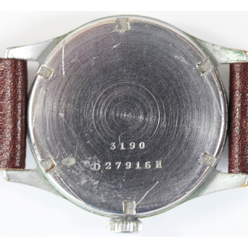 538 - DH marked Helbros centre seconds wristwatch. Serial D27916H. Plated case, brushed finish, in excelle... 