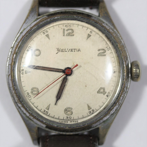 540 - D.I.H marked Helvetia centre seconds wristwatch. Serial D.I.001290H. Plated case with snap back, som... 