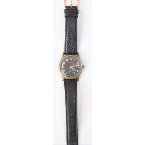 543 - DH marked Helvetia wristwatch. Serial D6594H. Plated case with brushed finish, heavy wear to plating... 